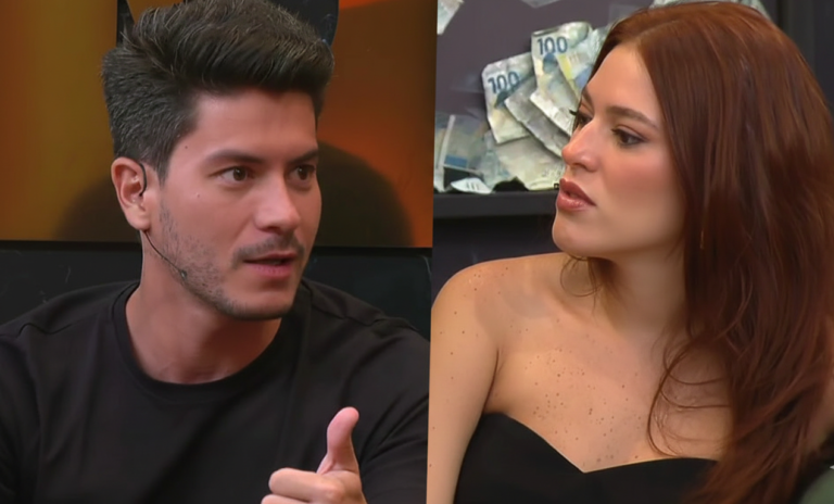 Montagem de Arthur Aguiar no BBB 26 comentando as polêmicas da edição atual.