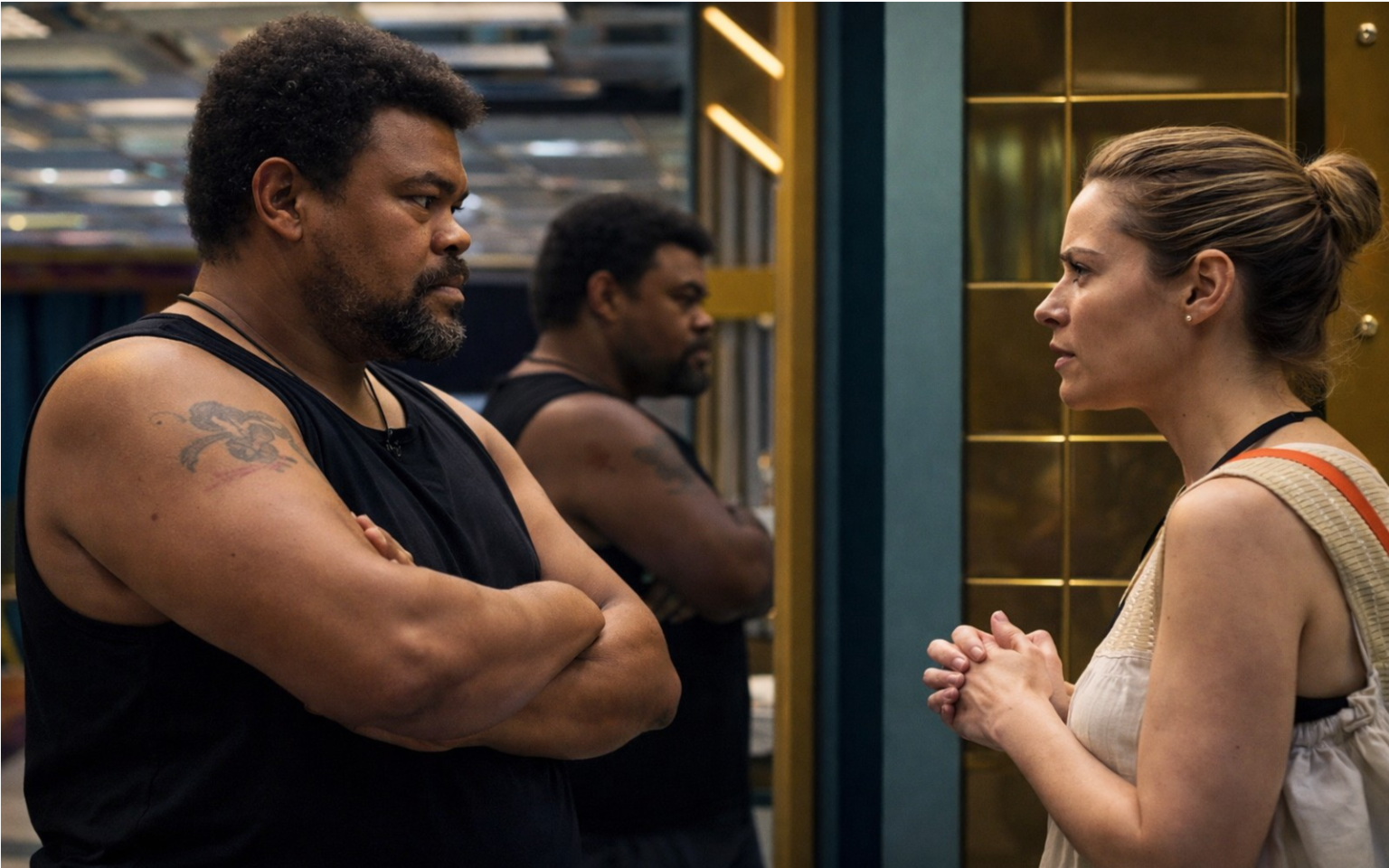 Imagem de destaque do confronto intenso entre Babu Santana e Ana Paula Renault no Big Brother Brasil.