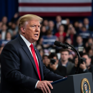 Donald Trump ataca oposição defende novo salão de festas em discurso acalorado