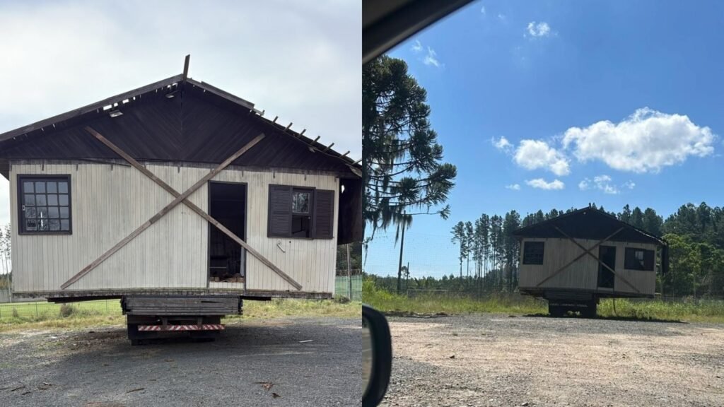 Casa sobre caminhão há cinco meses em Criciúma aguarda licença para demolição e preocupa moradores