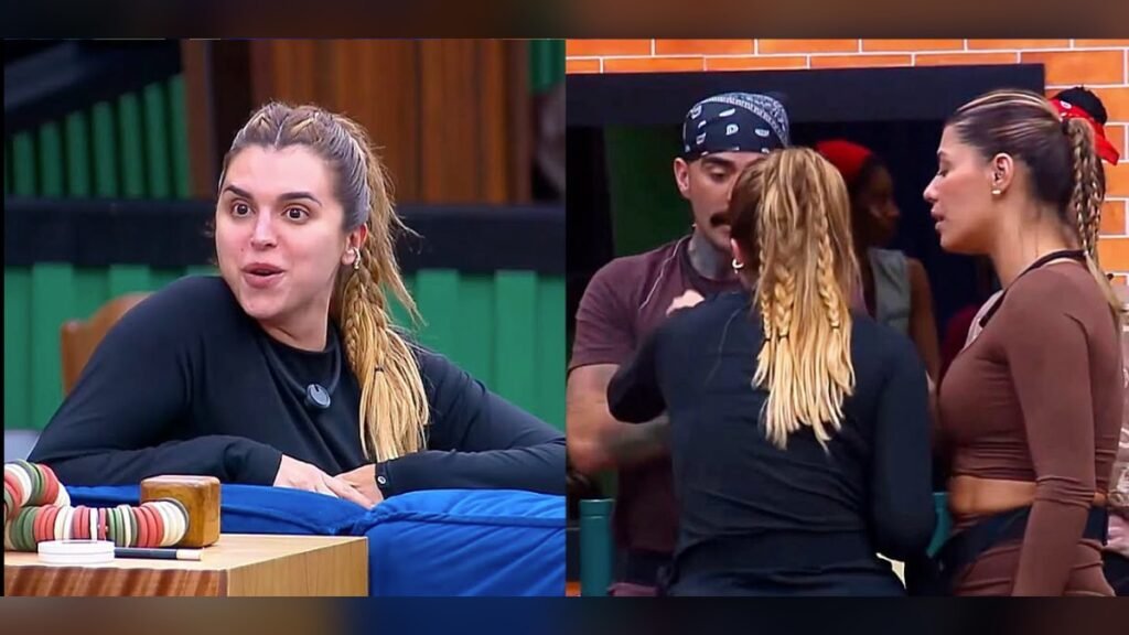 Mayk Leão e Mônica Fonseca durante briga em A Fazenda 18