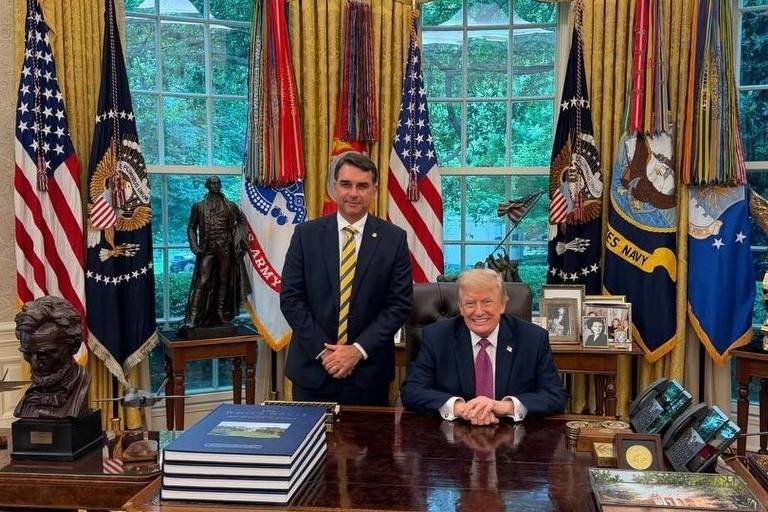 Rede de influenciadores pró-Trump veicula anúncios pagos exaltando Flávio Bolsonaro e plataforma de apostas vetada no Brasil - Imagem do artigo original