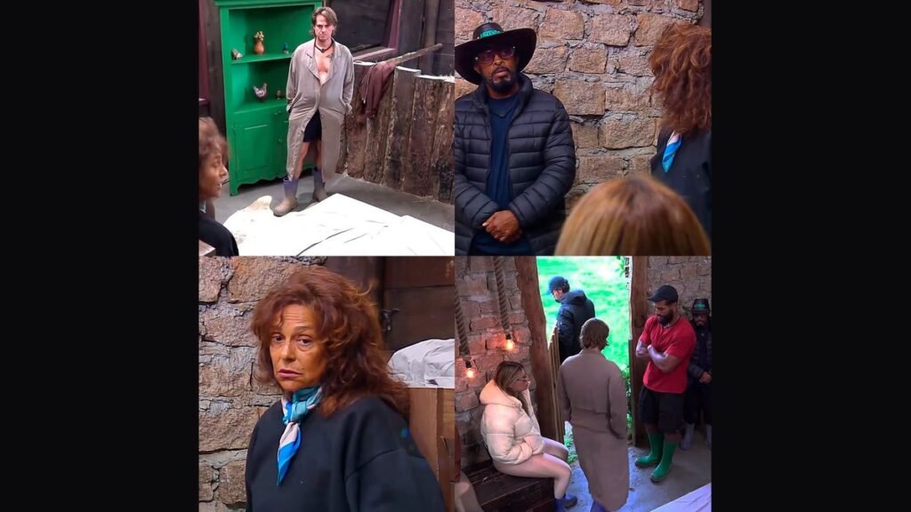 Peões reunidos na baia de A Fazenda 18 durante a reunião da Alcateia